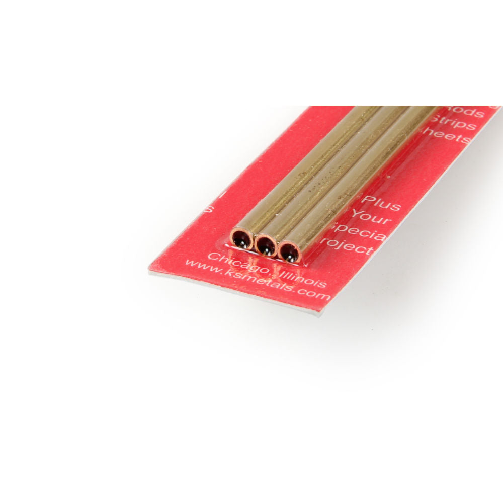 K&S 4x300mm Round Brass Tube, .45mm Wall (3pcs) KNS9822