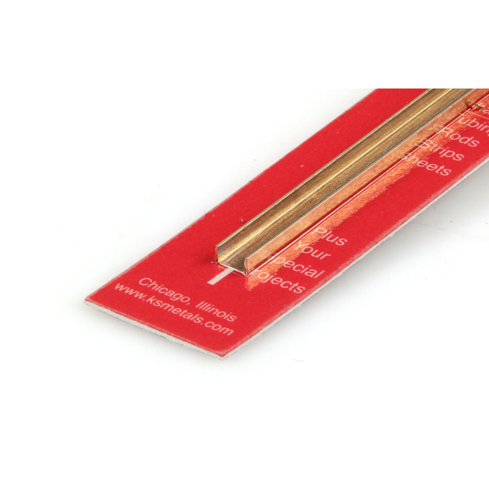 K&S 1/4x12in Brass C-Channel, .014 Wall KNS9887