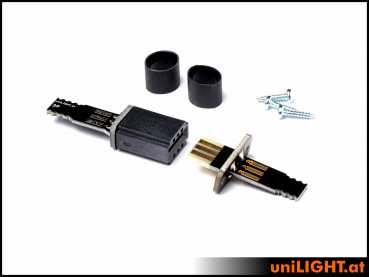 UniLight Litebcable connection, 3 primary pin (Finish: Assembled with cable (1 pair, m/f)