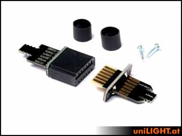 UniLight Lite cable connection, 3 primary, 6 secundary pins (Finish: KIT (2 pair, m/f)
