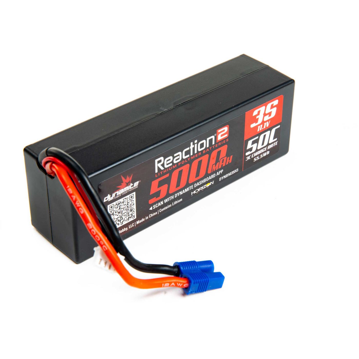 Dynamite 11.1V 5000mAh 3S 50C LiPo, Hardcase: EC3 DYNB5035H3