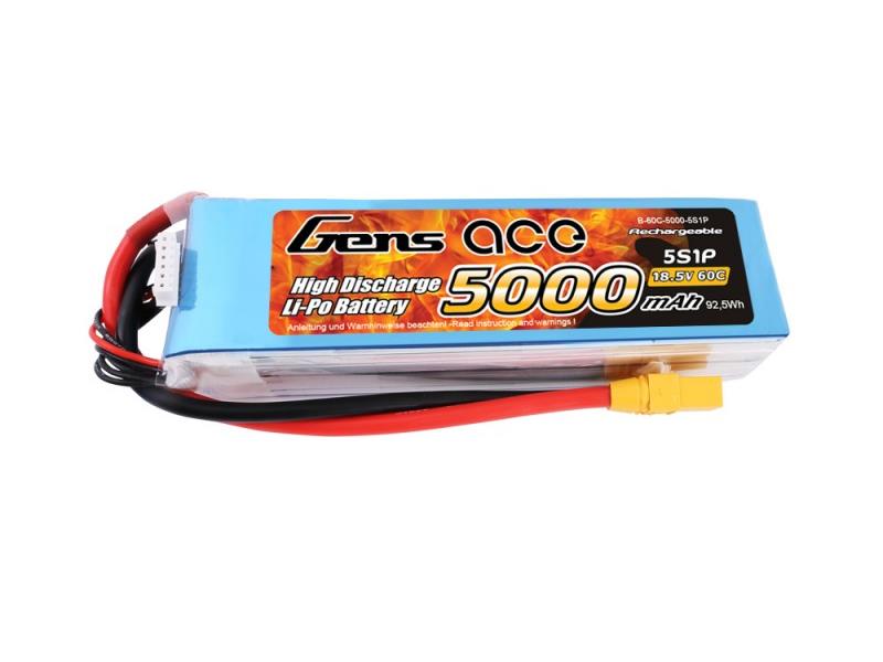Gens Ace LiPo 5S 18.5V 5000mAh 60C with XT90 G5S5000-60X9