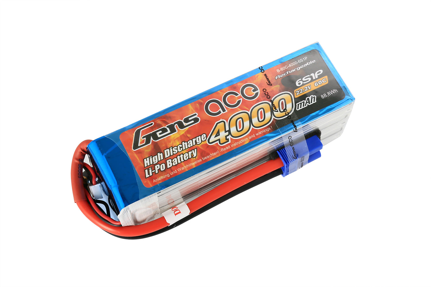 Gens Ace LiPo 6S 22.2V 4000mAh 60C with EC5 G6S4000-60E5