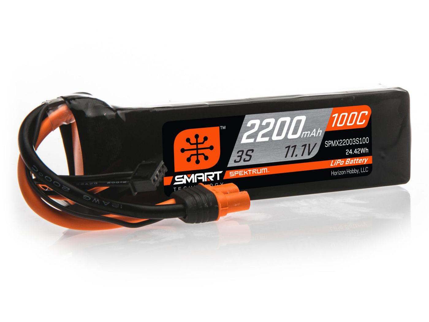 Spektrum 2200mAh 3S 11.1V 100C Smart LiPo Battery IC3 SPMX22003S100