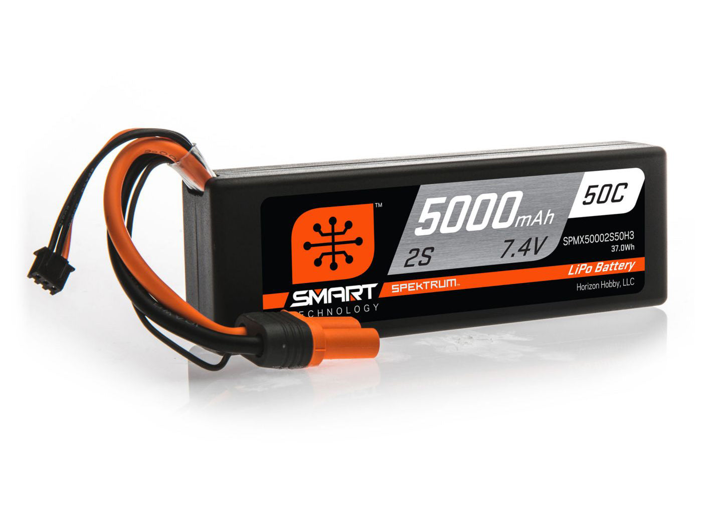 Spektrum 5000mAh 2S 7.4V 50C Smart LiPo Hardcase IC3 SPMX50002S50H3