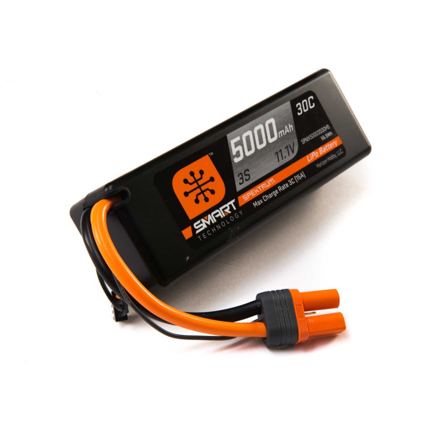 Spektrum 5000mah 3S 11.1V 30C Smart LiPo Hardcase IC5 SPMX50003S30H5