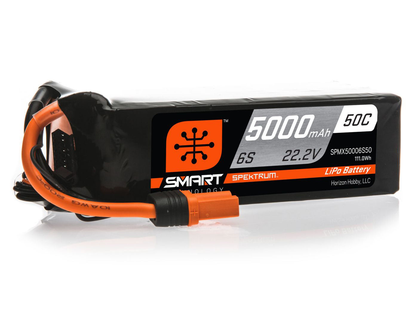 Spektrum 5000mAh 6S 22.2V 50C Smart LiPo Battery IC5 SPMX50006S50