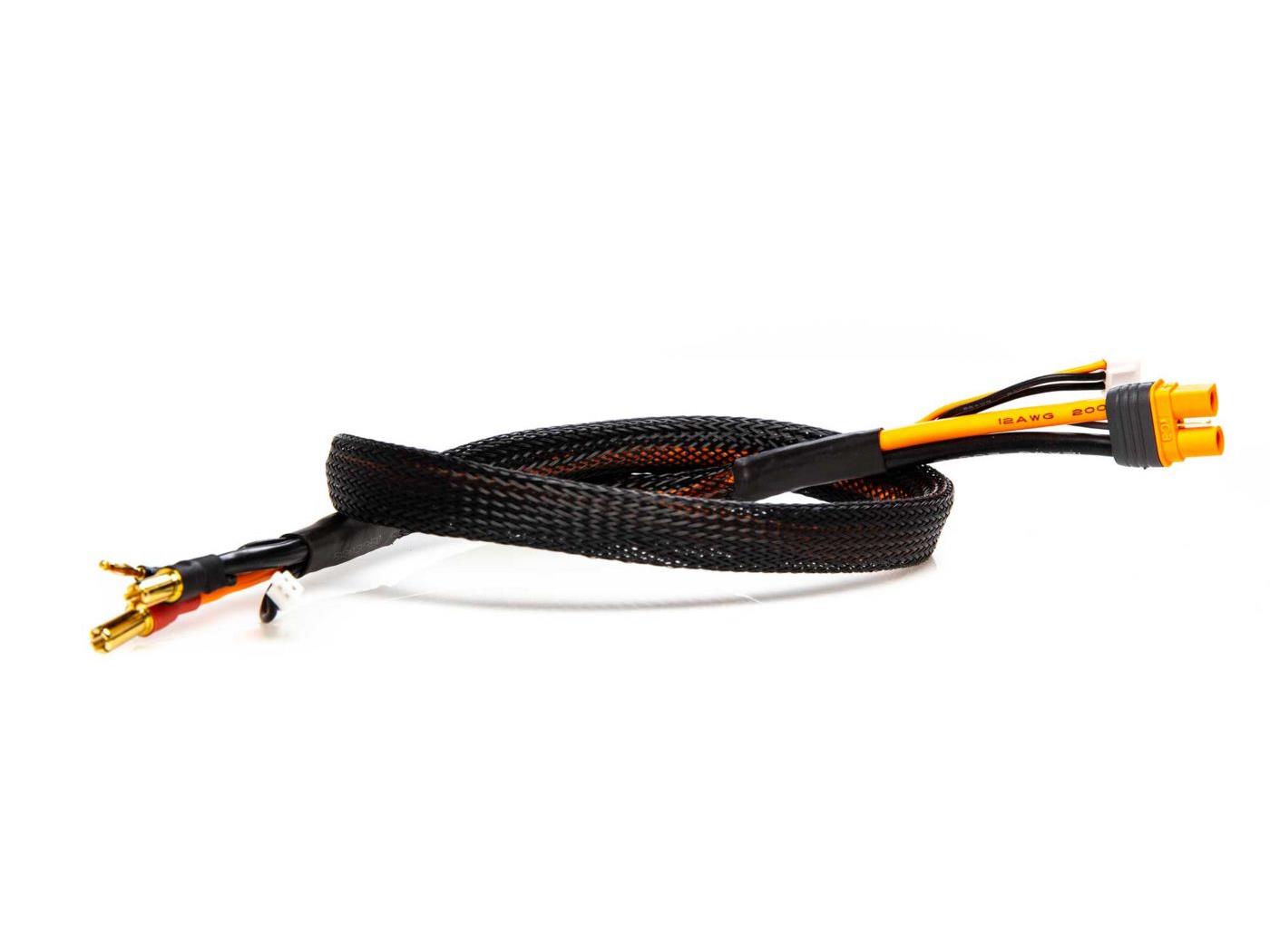 Spektrum IC3 Batt: 5mm Tube Bullet Smart 2S Charge Cable 2' SPMXCA316