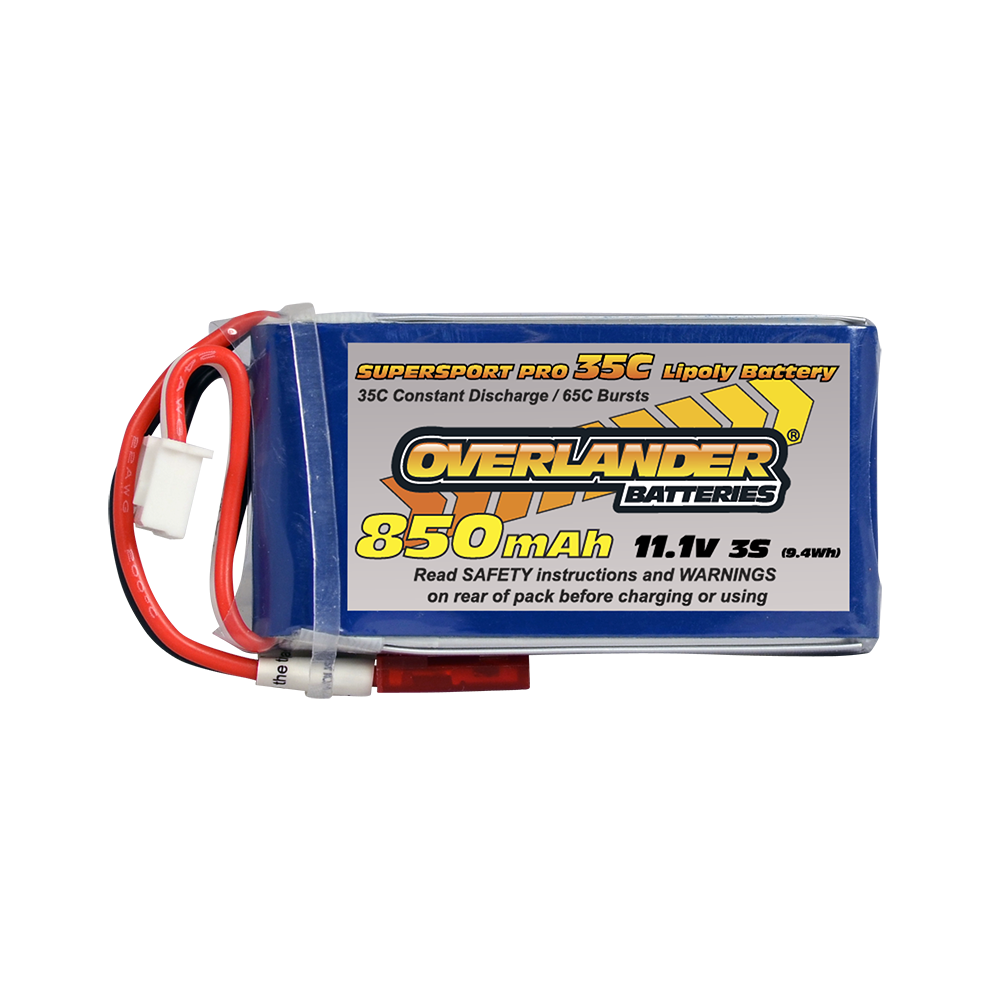 Overlander 850mAh 3S 11.1v 35c Supersport Pro Lipo battery
