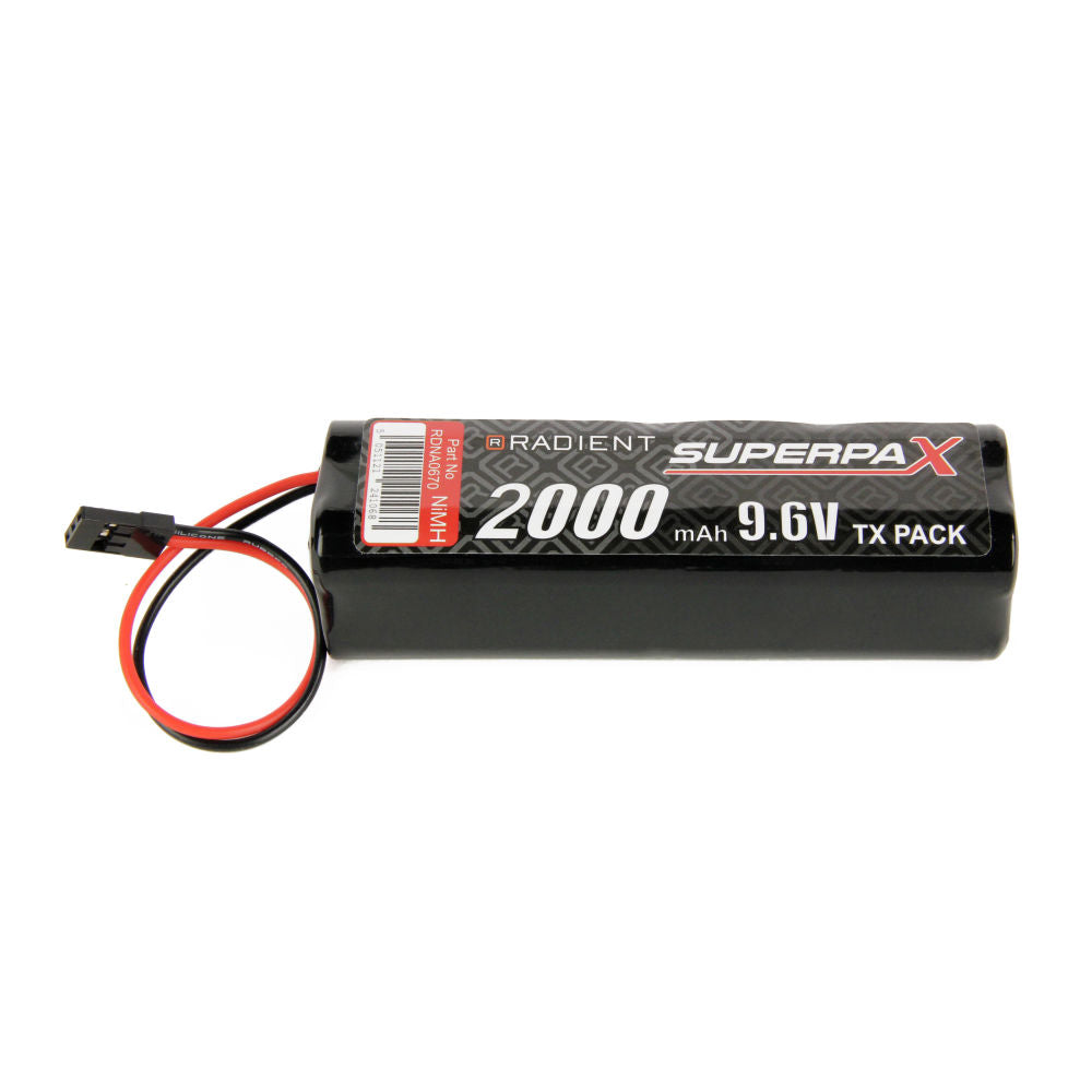 Radient NiMH 9.6V 2000mAh AA Square, Tx, JR RDNA0670