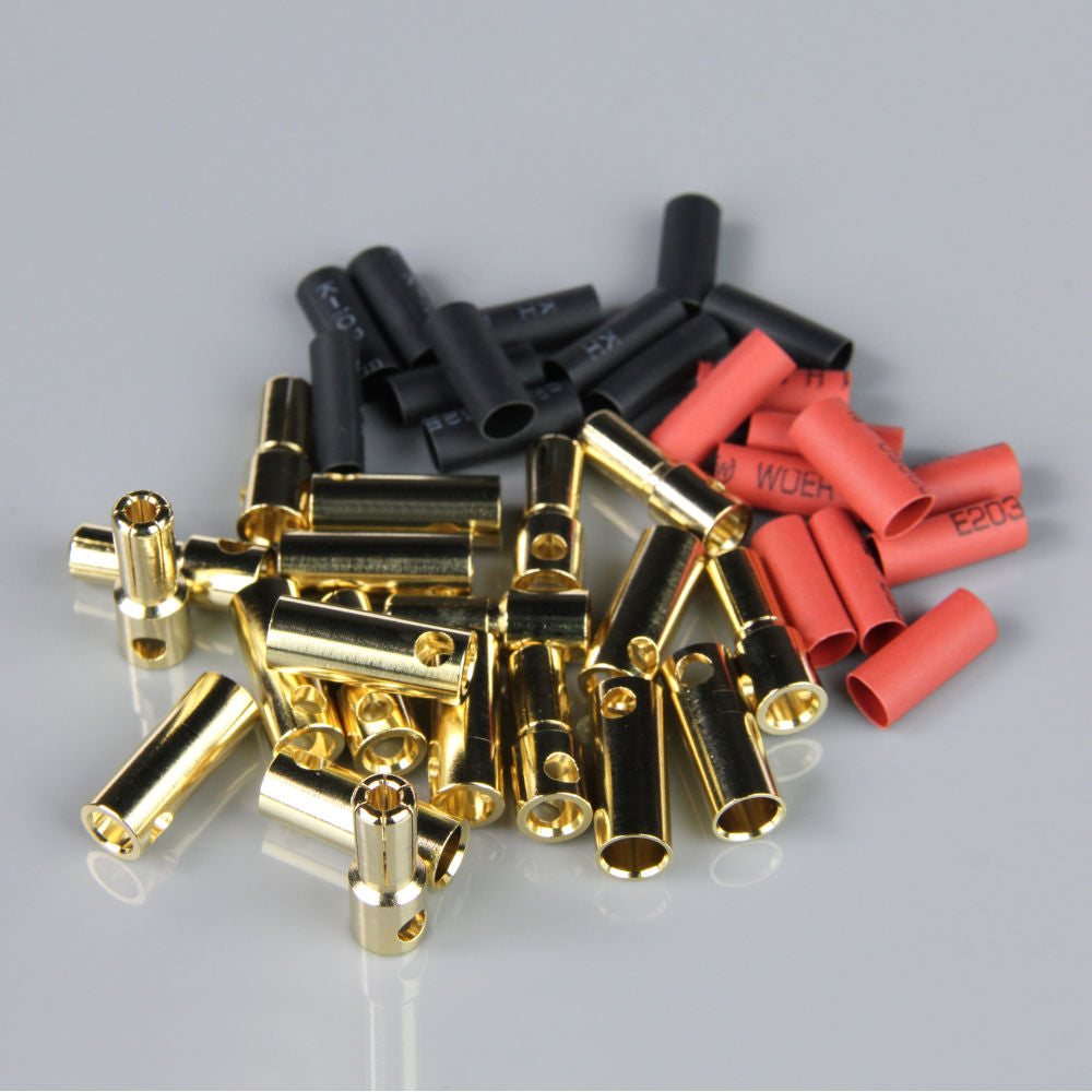 Radient 5.5mm Gold Connector Pairs including Heat Shrink (10pcs) RDNAC010095