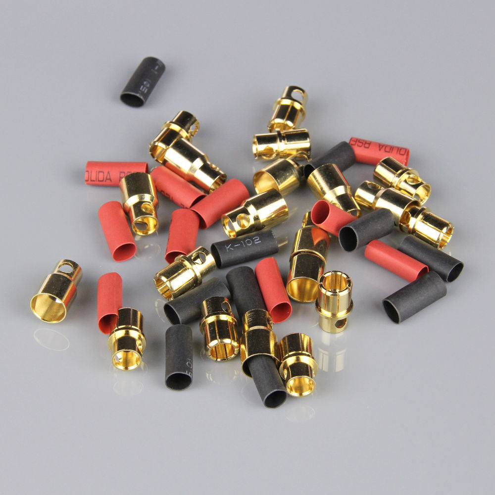 Radient 8.0mm Gold Connector Pairs including Heat Shrink (10pcs) RDNAC010099