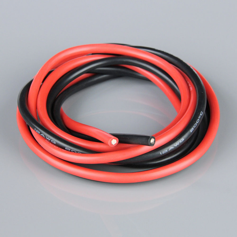 Radient Silicone Wire, 12AWG, 680 Strand, 4ft / 1.2m Red-Black RDNAC010140
