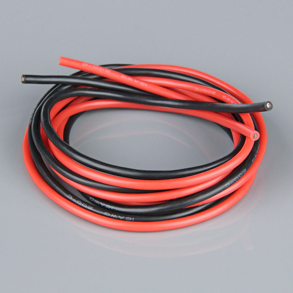 Radient Silicone Wire, 16AWG, 252 Strand, 4ft / 1.2m Red-Black RDNAC010142