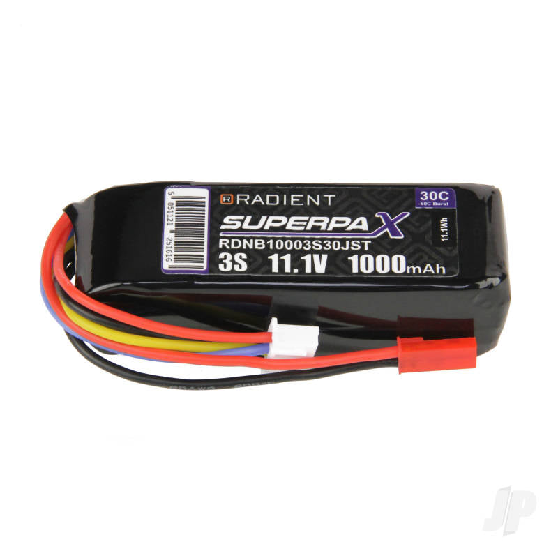 Radient LiPo 3S 1000mAh 11.1V 30C JST RDNB10003S30JST