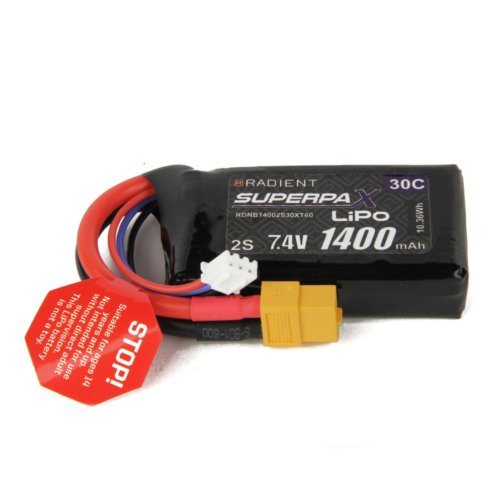 Radient LiPo 2S 1400mAh 7.4V 30C XT60 RDNB14002S30XT60