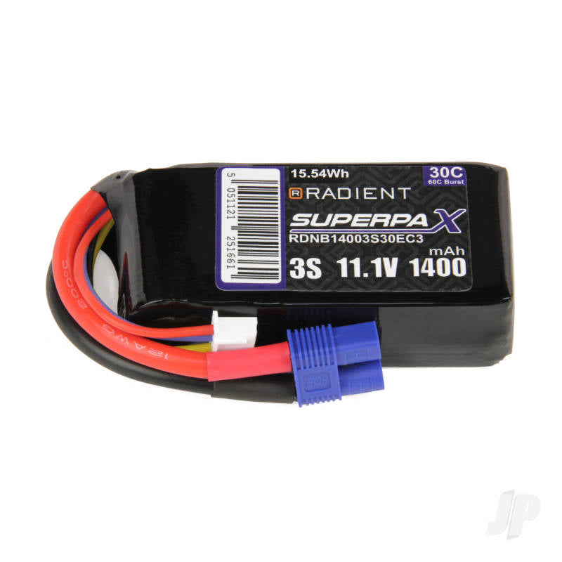 Radient LiPo 3S 1400mAh 11.1V 30C EC3 RDNB14003S30EC3