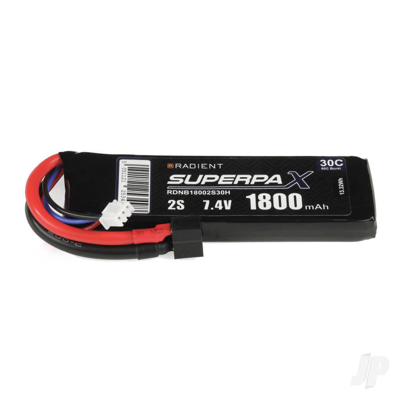 Radient LiPo 2S 1800mAh 7.4V 30C Deans (HCT) RDNB18002S30H