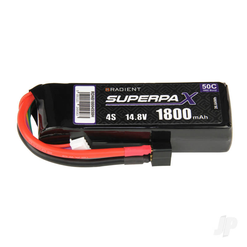 Radient LiPo 4S 1800mAh 14.8V 50C Deans (HCT) RDNB18004S50H