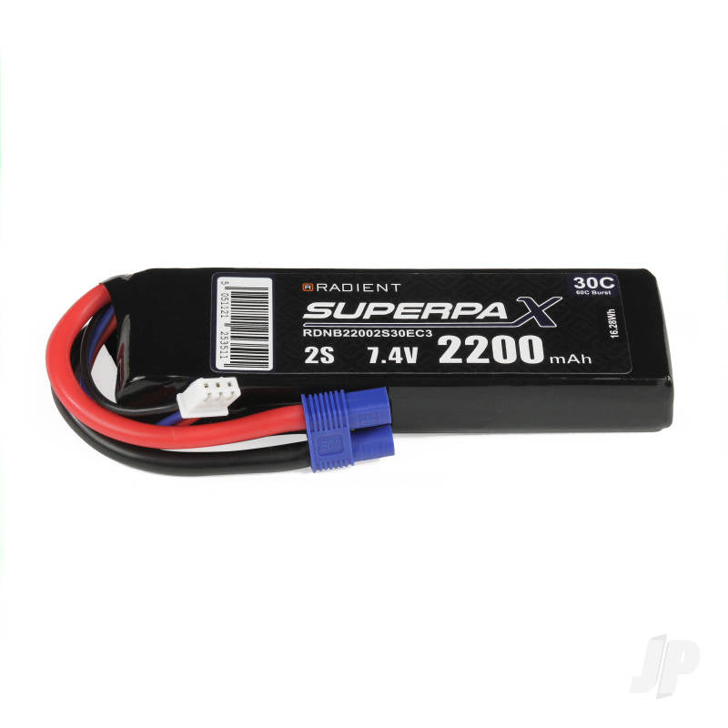 Radient LiPo 2S 2200mAh 7.4V 30C EC3 RDNB22002S30EC3
