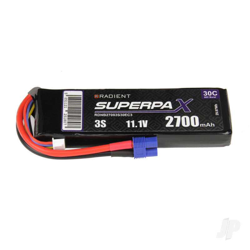Radient LiPo 3S 2700mAh 11.1V 30C EC3 RDNB27003S30EC3