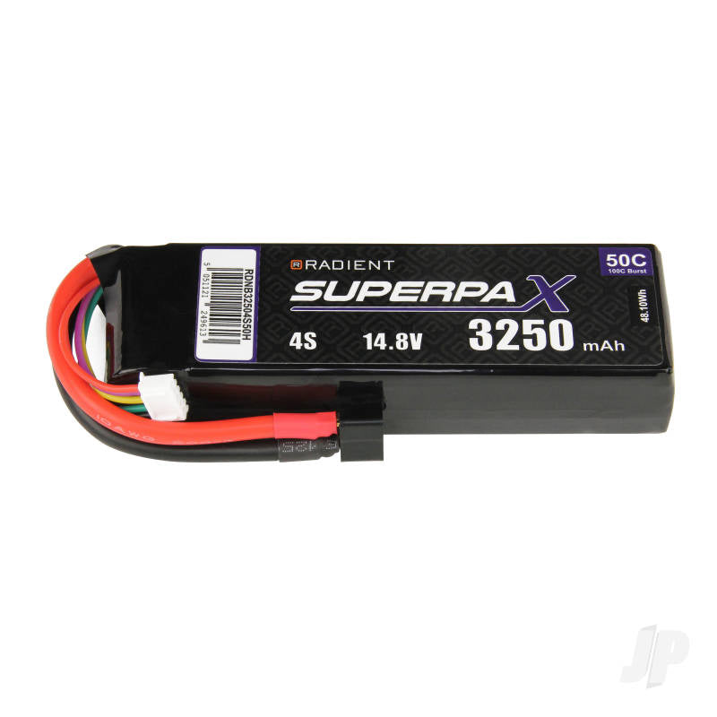Radient LiPo 4S 3250mAh 14.8V 50C Deans (HCT) RDNB32504S50H