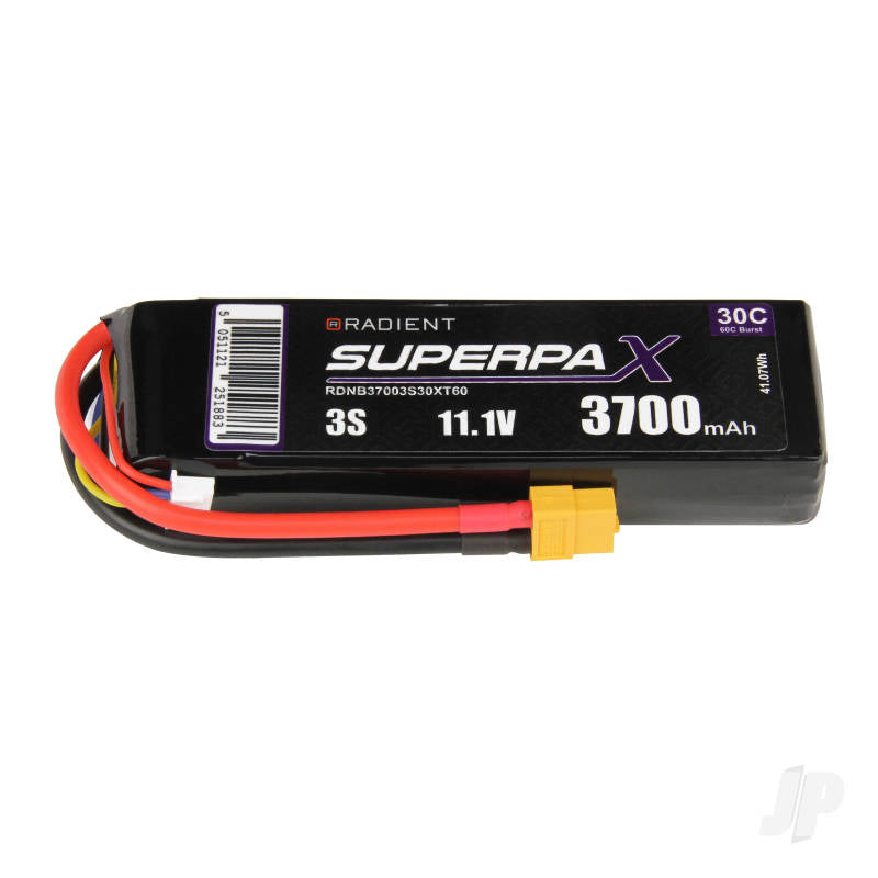 Radient LiPo 3S 3700mAh 11.1V 30C XT60 RDNB37003S30XT60