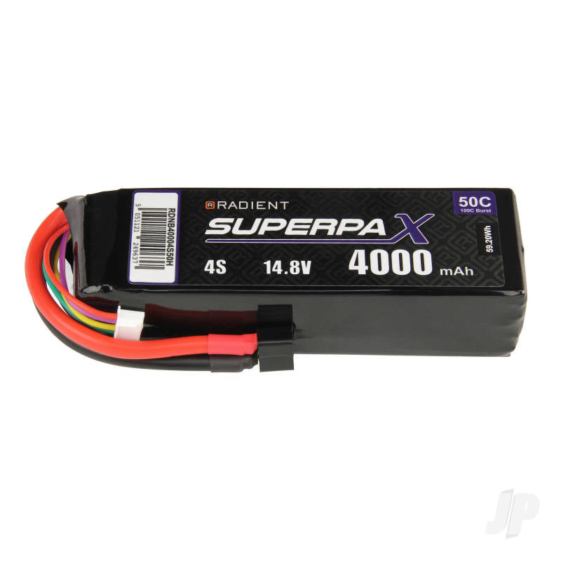 Radient LiPo 4S 4000mAh 14.8V 50C Deans (HCT) RDNB40004S50H