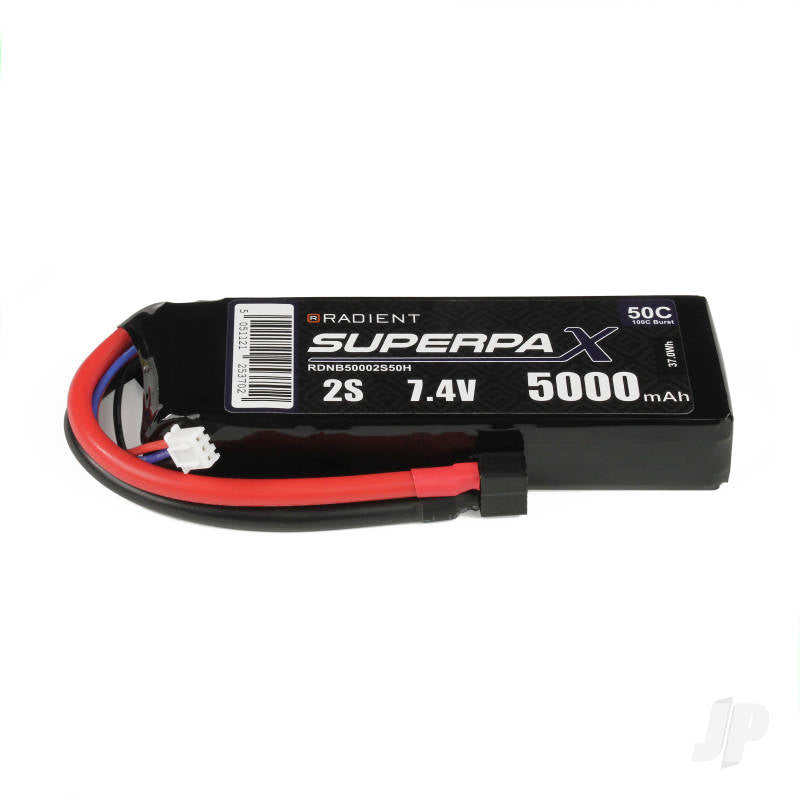 Radient LiPo 2S 5000mAh 7.4V 50C Deans (HCT) RDNB50002S50H