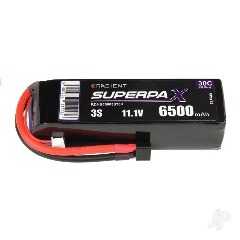 Radient LiPo 3S 6500mAh 11.1V 30C Deans (HCT) RDNB65003S30H