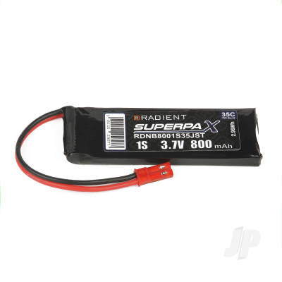 Radient LiPo 1S 800mAh 3.7V 35C JST RDNB8001S35JST