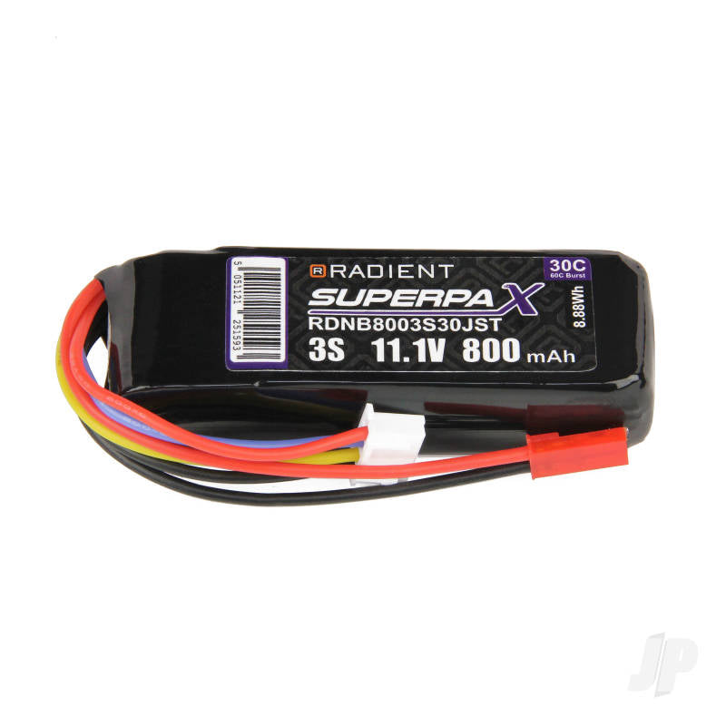 Radient LiPo 3S 800mAh 11.1V 30C JST RDNB8003S30JST