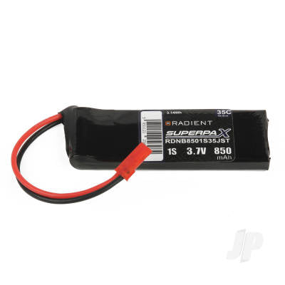 Radient LiPo 1S 850mAh 3.7V 35C JST RDNB8501S35JST