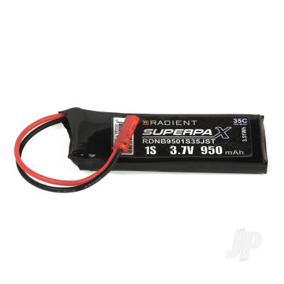 Radient LiPo 1S 950mAh 3.7V 35C JST RDNB9501S35JST