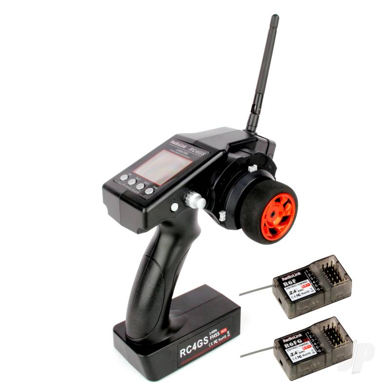RadioLink RC4GS 2.4GHz 4-Channel Tx with 1x R6FG (Gyro Rx) and 1x R6F (Standard Rx) RLKT041000