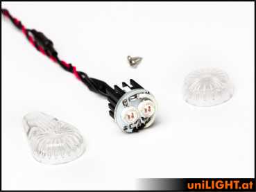 UniLight 24mm Round Double Strobe Light, 2X8Wx2, T-Fuse - White