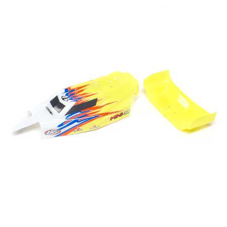 Losi Body & Wing, Yellow/White: Mini-B LOS210023