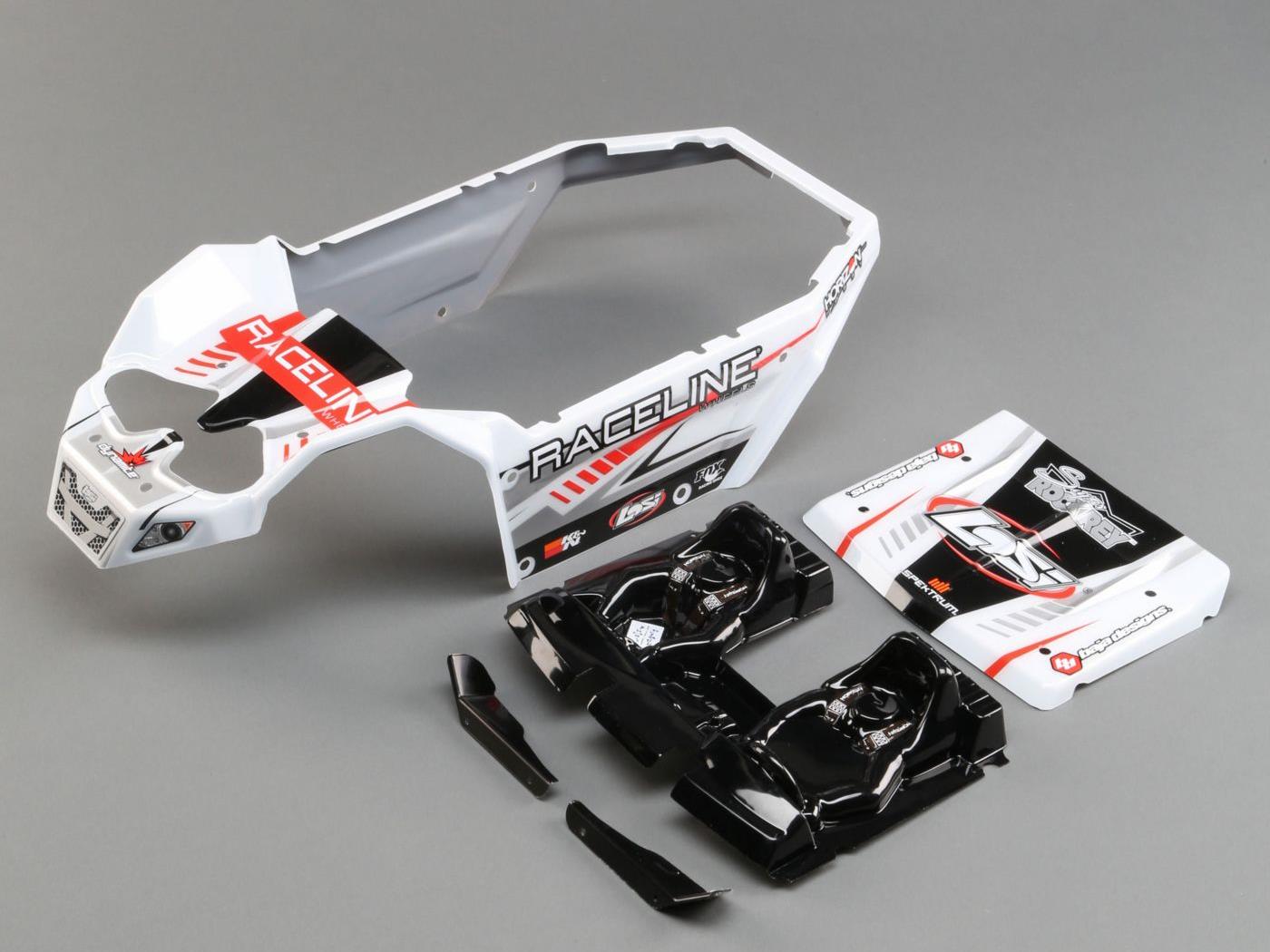 Losi Body Set, Raceline Wheels: SuperRockRey LOS250037
