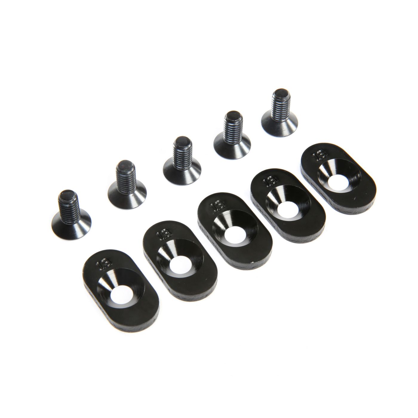 Losi EngineMntInsert&Screws BLK 18T(5): 5ive-T 2.0 LOS252099