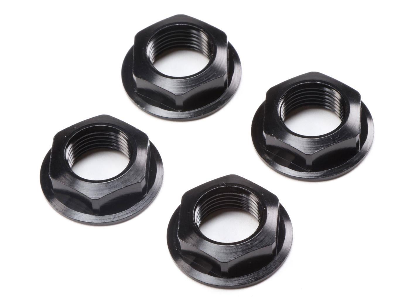 Losi 17mm Flanged Wheel Nut, Black (4): Super Rock Rey LOS252112