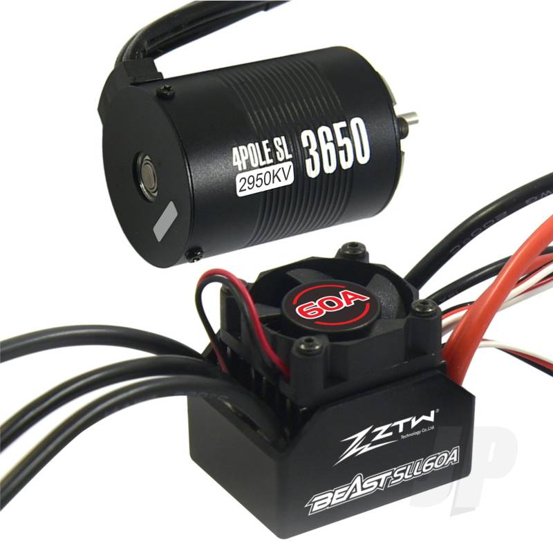 ZTW 1:10 Beast SLL 60A Combo + 4P SL 3650B 2950Kv Motor ZTW410602003