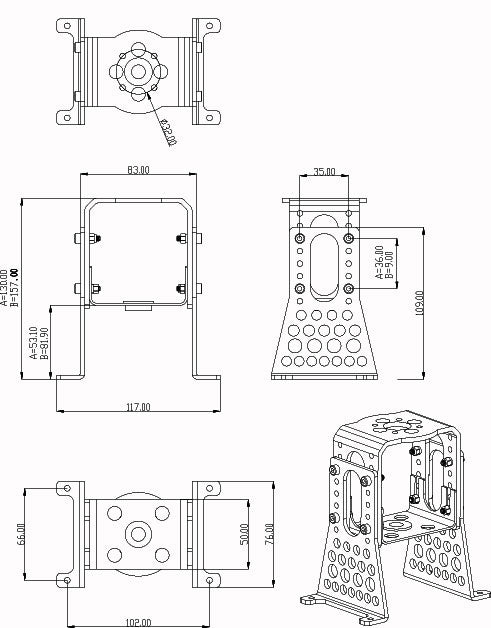 Hacker A60 Aluminium Motor Mount Set Complete 15727618