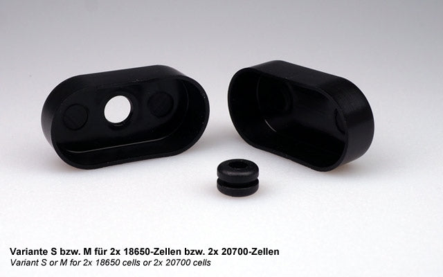 Battery End Caps S: Suitable for 2x 18650 cells from Emcotec A43100