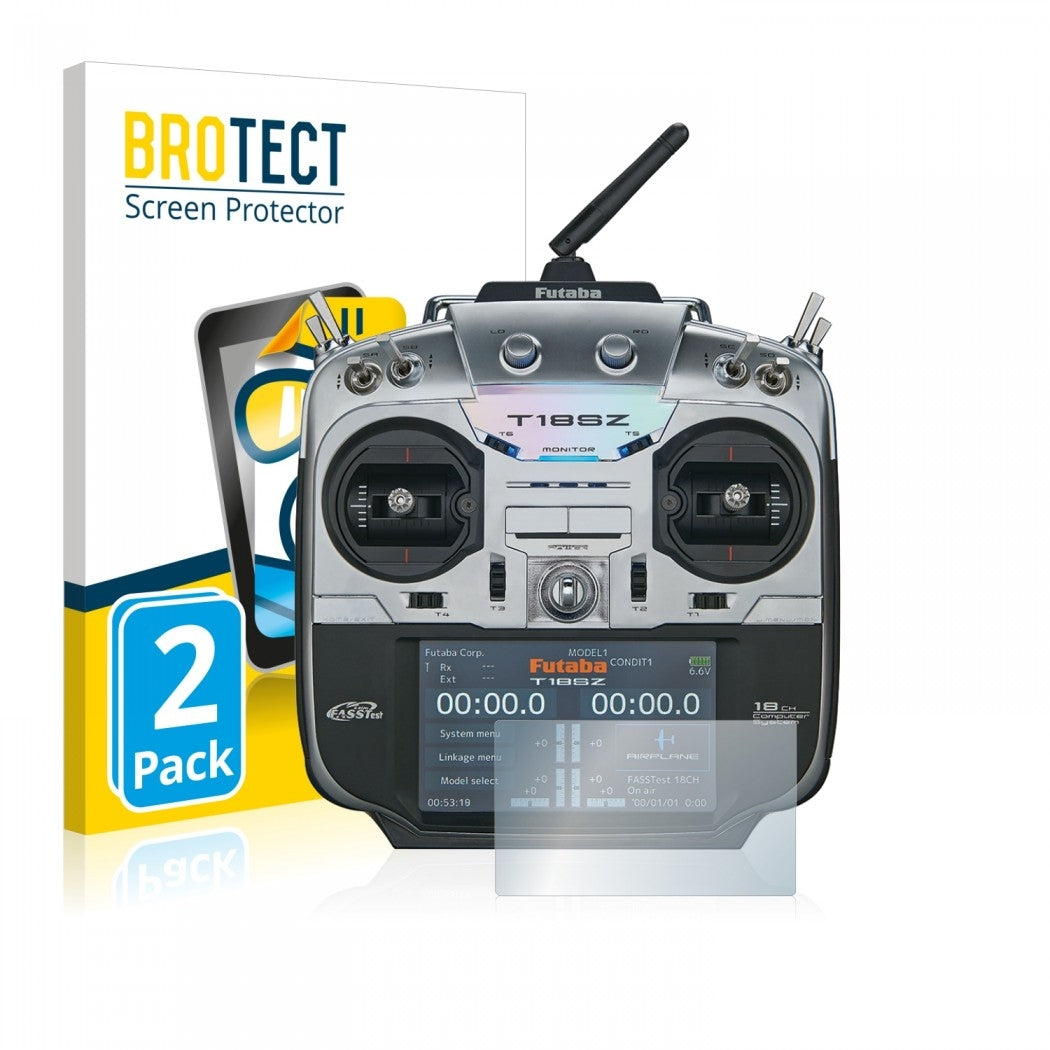BROTECT HD-Clear Screen Protector & Anti-Fingerprint for Robbe Futaba T18SZ 2 Pack