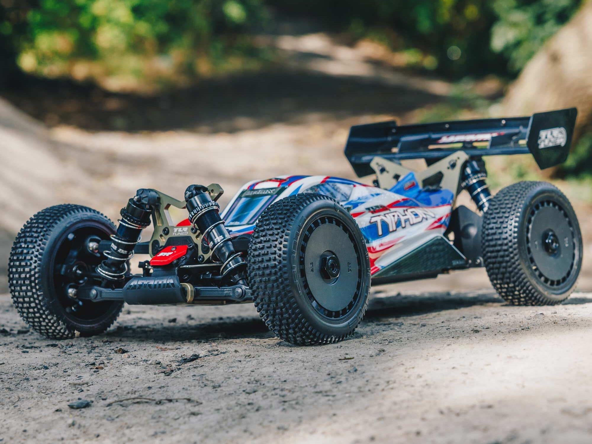 Arrma 1/8 TLR Tuned TYPHON 6S 4X4 BLX Buggy RTR, Red/Blue ARA8406