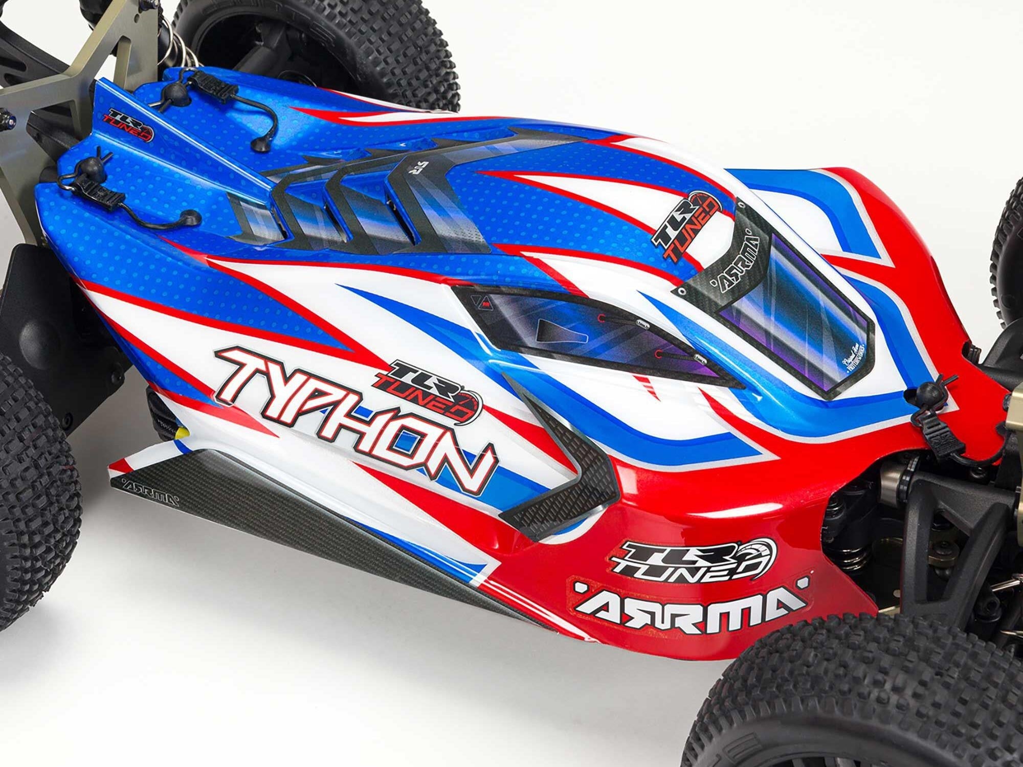 Arrma 1/8 TLR Tuned TYPHON 6S 4X4 BLX Buggy RTR, Red/Blue ARA8406