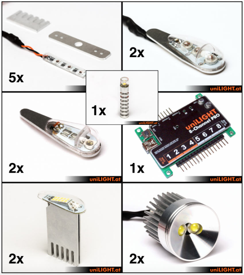AT-6 Texan Lighting Set (Night Flight Show) for the CARF North American T-6 1:4, scale. 3.2m wingspan