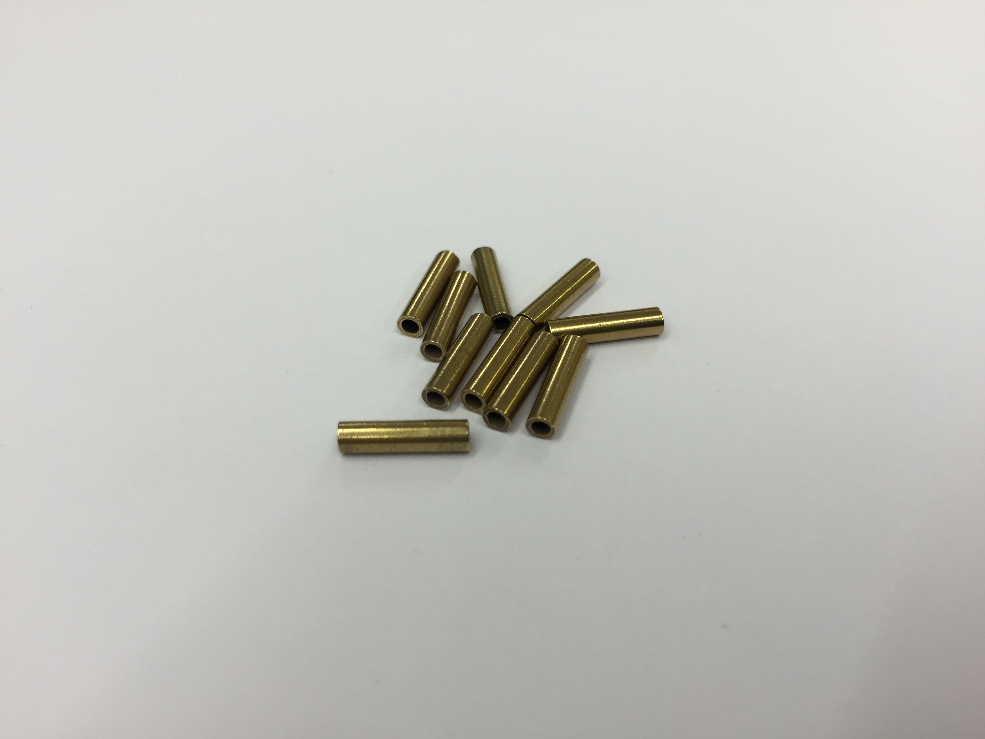 Closed Loop crimping Ferrule for 0.7mm Nylon trace wire - Brass 10 Pack