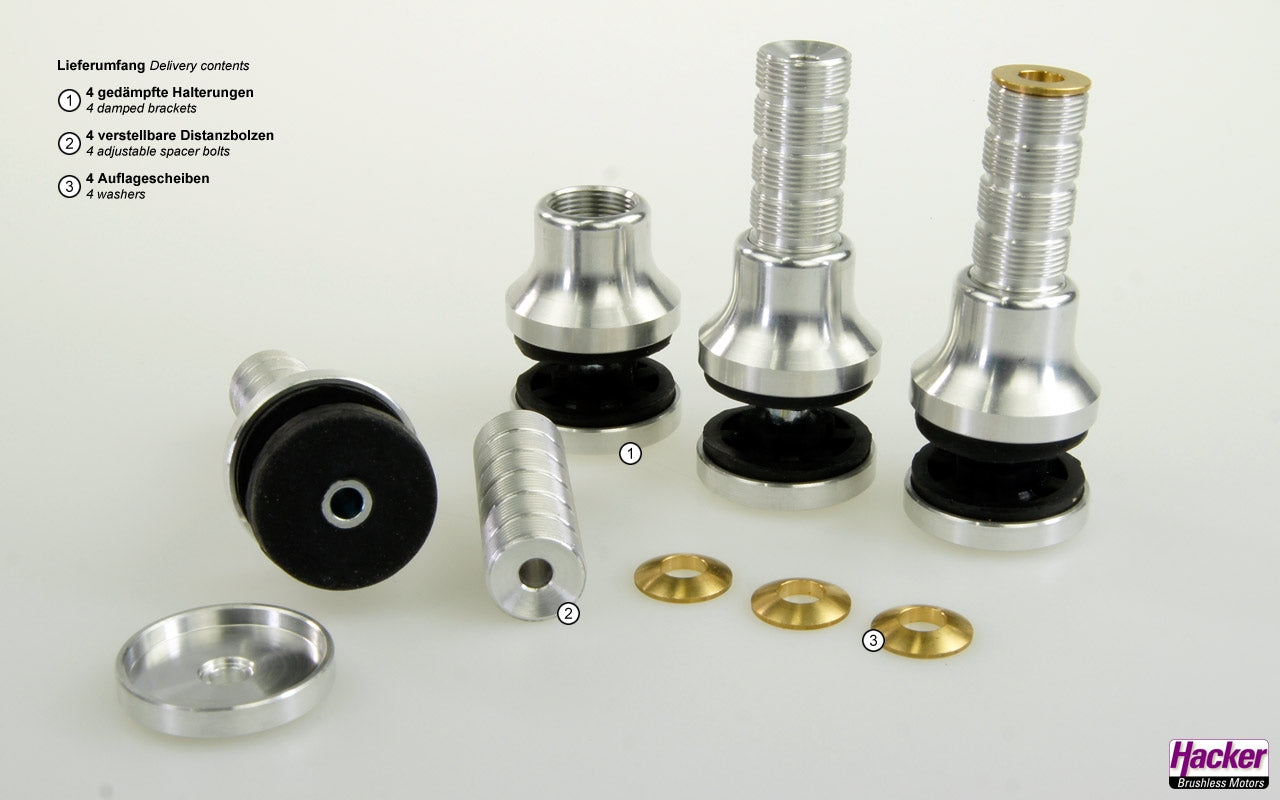 Hacker Damped Brackets with Spacer Bolts for Electric Drives and Combustion Engines 10108411