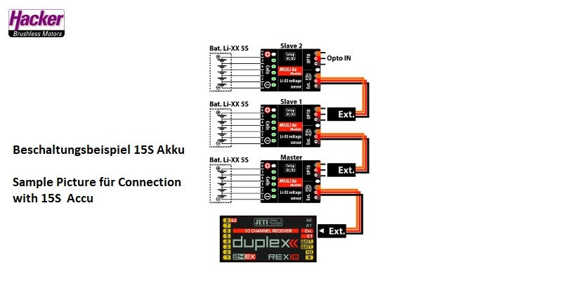Jeti Duplex 2.4EX MULi 6s Module Sensor for measuring voltage on LiXX cells JEX-MULI6S-M / 80001326